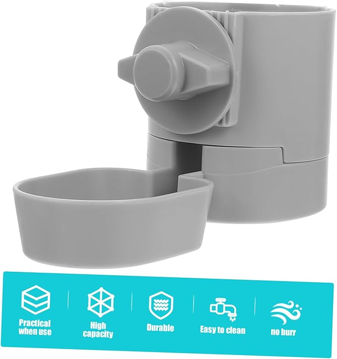 Kisangel Pet Water Dispenser Automatic Hanging Water Feeder for Dogs and Cats Capacity Easy to Inspect Gray for Keeping Pets Hydrated While You Re Away