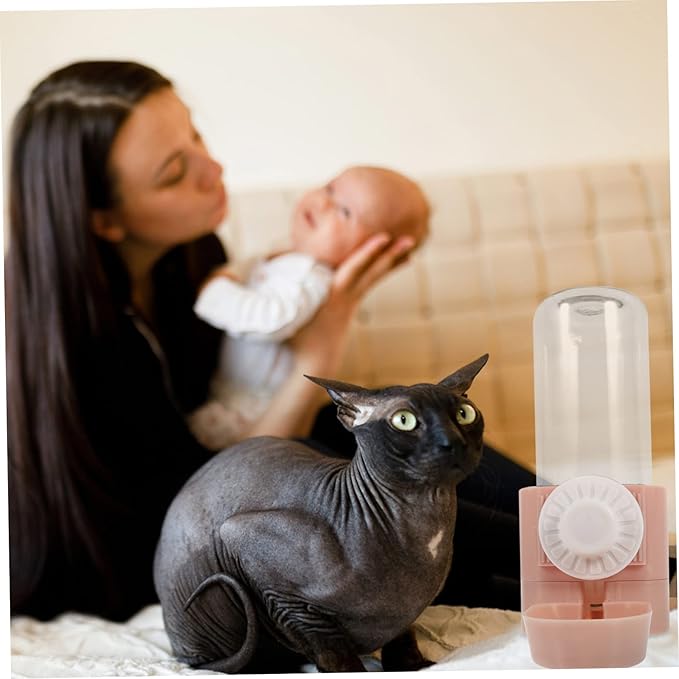 Sosoport Hanging Dog Water Dispenser Automatic Cat Water Bottle Suction Cups Puppy Feeding Waterer for Cages for Travel and Home Use