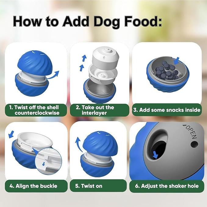 Zoomie 2.0 Buddy Interactive Dog Toys, Motion Activated Moving Dog Toy for Small/Medium Dogs, Enrichment Toys for Dogs, Dog Feeder Puzzle Toy, Fun Dog Toys to Keep Them Busy and Engaged (Blue)