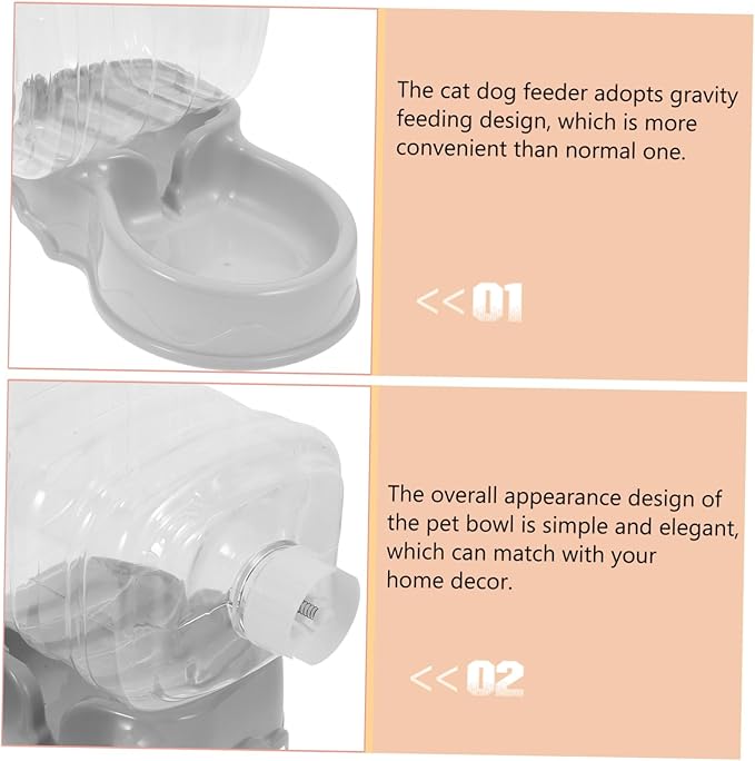 Automatic Dog Feeder Water Dispenser Gravity Pet Drinking Bowl Shatter Resistant Dog Feeder Bowl Easy to Fill Practical Pet Accessory