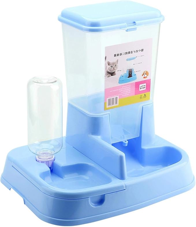 EVTSCAN Automatic Cat Feeder, Timed Cat Feeder with Desiccant Bag for Dry Food, Suitable for Small/Medium Pets (蓝色)