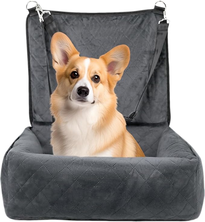 Dog Car Seat, Effortless Cleaning, 61x51x51cm, Puppy Travel Carrier, Automotive Pet Booster, Vehicle SUV Truck Seat, for Road Trip Outdoor Daily Commuting