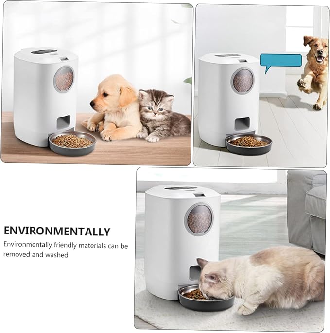 VANZACK 1pc Automatic Pet Feeder Capacity Timed Food Dispenser for Dogs and Feeding Device Memory Function and for Pet Owners