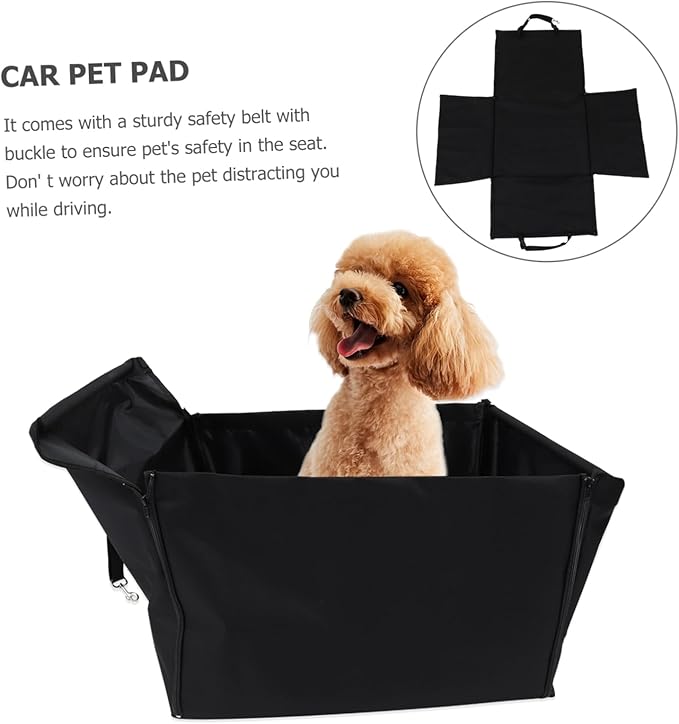 Pet Seat Cushion Breathable Dog and Cat Basket Comfortable Car Seat Cover for Pets Open Design for Reinforced Structure for Stability for Backseat Travel