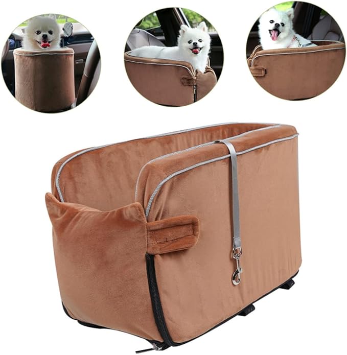 Yardwe Thickened Non-Slip Dog Car Bed Safety Belt Universal PET Cushion for Dogs and Cats Washable Car Seat Cover for Travel Suitable for Medium Pets