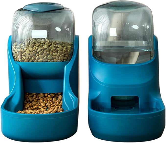 2 X 3.8 L Automatic Cat Water Fountain Pet Dog Food Feeder Drinking Feeding Bowl Puppy Food Dispenser Drinker for Dogs Cats