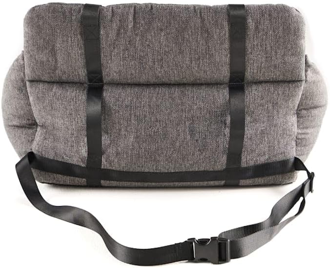 PAW BRANDS PupProtector Dog Car Seat for Medium and Large Dogs, Fully Detachable Car Booster Seat for Front and Back Seats, Orthopedic Dog Travel Bed, Gray, Single Seat