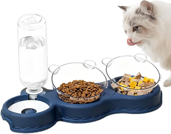 Automatic Pet Feeder, Cat Water Food Set for Small Medium Large Pets, Durable Pp+pc Material with Easy Refill Water Bottle and Bowl Design, Perfect for Indoor Daily Feeding Vacation or Night Use