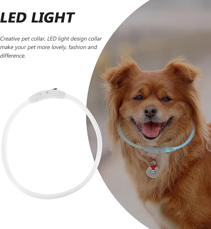 Mikikit Led Dog Collar USB Rechargeable for Puppies Night Safety Pet Glow Collar Led Light