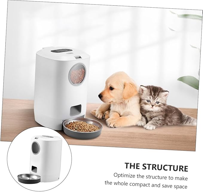 BESPORTBLE 1pc Automatic Pet Feeder and Cat Food Dispenser Timer Portion Control USB Interface Compact Design for Timed Feeding