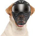 Namsan Large Dog Goggles with Basket Muzzle, Breathable, Full Face Protective, Dog Sunglasses with Mouth Cover for Medium to Large Dogs, Adjustable, Black