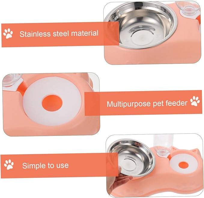 1 Set Automatic Pet Feeder and Water Dispenser Detachable Dual Bowls for Dogs and Cats Easy Cleaning Transparent Design for Busy Pet Owners