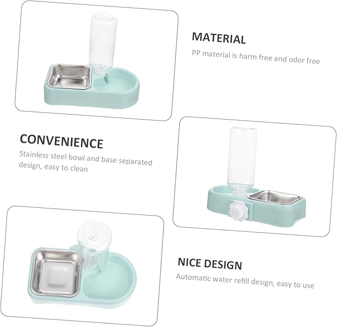 Hanging Automatic Water PET Bowl Detachable Dog and Cat Feeder Dual Bowls Fall Design for Indoor and Outdoor Use