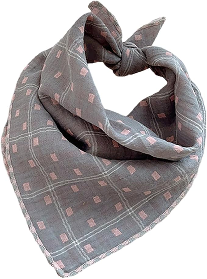 Double Layers Two Tones Dog Cotton Square Bandana Bibs Scarf Kerchief for Small Medium Dogs Boy or Girl - DCB04 P&P