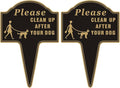 Clean Up After Your Dog Sign, Yuntarda 2-Pack 12”x18” No Poop Signs for Lawn No Pooping Dog Signs For Yard with Integrated Stake Rust-free Aluminum Double Sided Yard Sign Easy Install for Outdoor Use