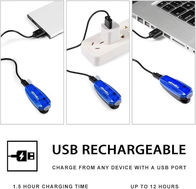 USB-C Rechargeable LED Safety Lights (2 Pack) - Clip on Strobe Running Lights for Runners, Joggers,Walkers,Kids,Dogs,Bike Tail Lights - High Visibility Accessories for Reflective Gear