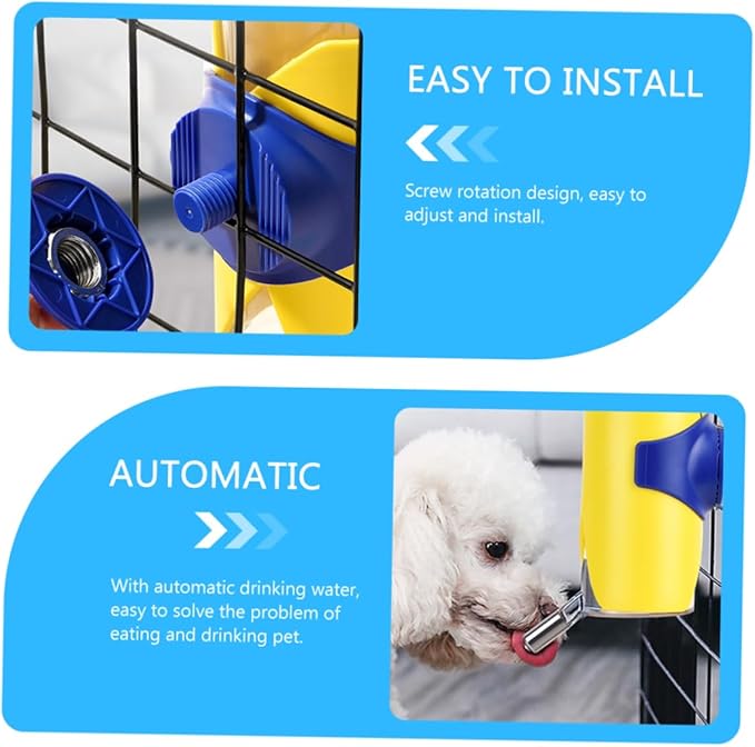 Hanging Pet Waterer Wear Resistant Automatic Feeder for Cats Dogs Convenient Cage Mounted Design Break Easy to Water Dispenser for Pet Hydration