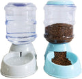 2 pet Food Bowls Water Bottles Plastic Stainless Steel Automatic Water Outlet Dog Food Bowls cat Food Bowls Double Bowls Automatic Drinking Water Anti-Tipping pet Supplies