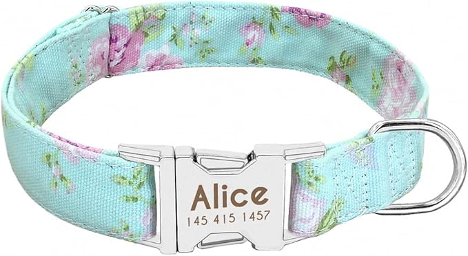Dog Collar Personalized Nylon Small Dogs Puppy Collars Engrave Name ID for Small Medium Large Pet Pitbull German Shepherd 2 M