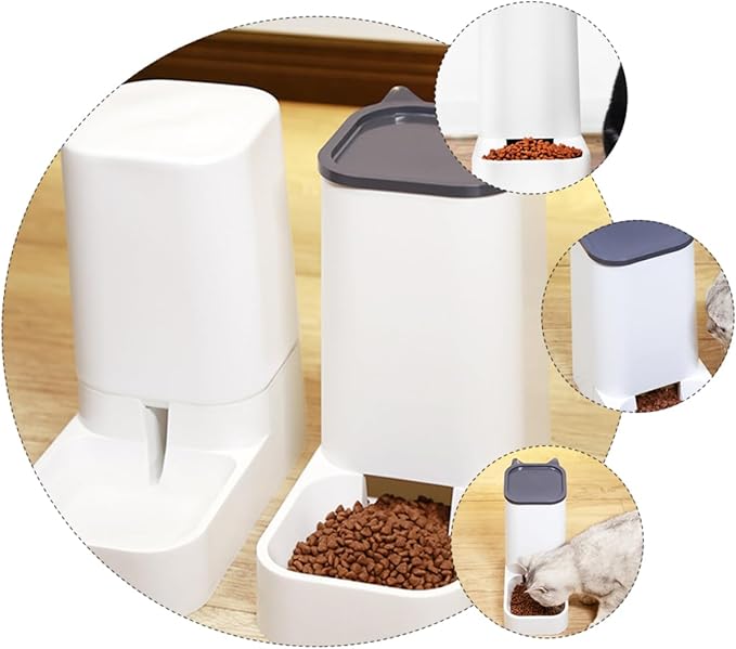 Garneck 1pc Automatic Pet Feeder for Dogs and Cats Food Dispenser Non- Base for Timed Feeding Pet Food Container