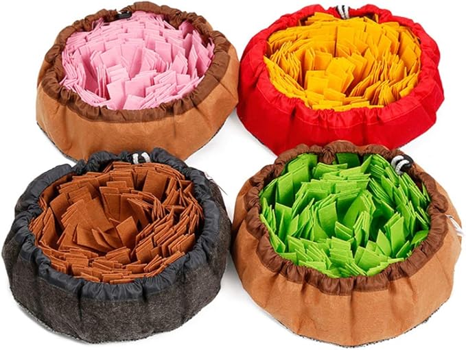 Snuffle Mat for Dogs Dog Feeding Mats Dog Puzzle Toys Pet Snuffle Bowl Cat Snuffling Nose Work Mat Dog Training Mats Activity Fun Play Mat for Encourages Natural Foraging Skills,Yellow