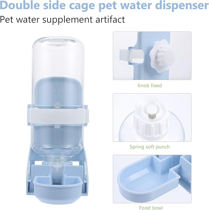 balacoo Hanging Pet Water Dispenser Automatic Feeder Easy Installation for Cages Prevents Dirt and Dust