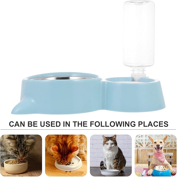 1pc Pet Drinking Bowl Automatic Feeder for Dogs Cats Dual-use Design Easy to Non-Tipping Compact for Water Food