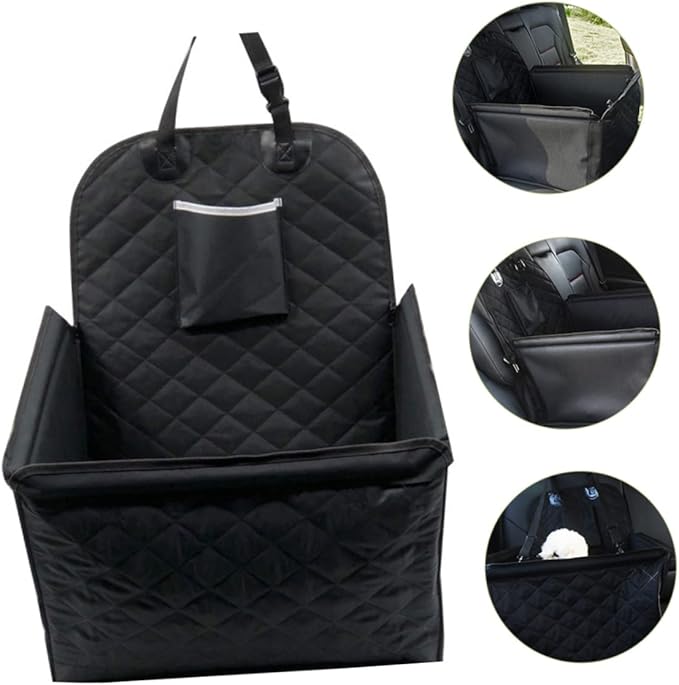 Toyvian Waterproof PET Dog Car Seat Cover Non-Slip Thickened Cushion for Large Dogs with Safety Belt Easy to Install for Travel in Cars and SUVs