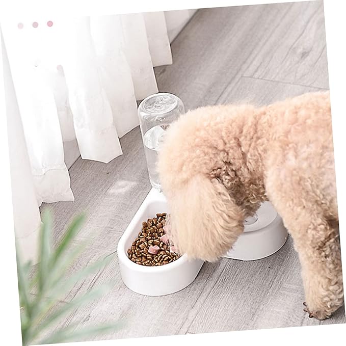 NOLITOY 2pcs Automatic Pet Drinking Bowl Dual Food and Water Feeder for Dogs and Cats Practical Design Non- Base for Pets