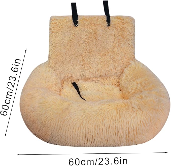 Pet Car Seat – Plush Travel Cat Booster, Non Slip Pet Cushion | Cozy Car Bed for Small Medium Large Puppy Kitten, Vehicle Adventures, Road Trip Travel, Truck Backseat, Camping, Vet Visit and SUV Ride