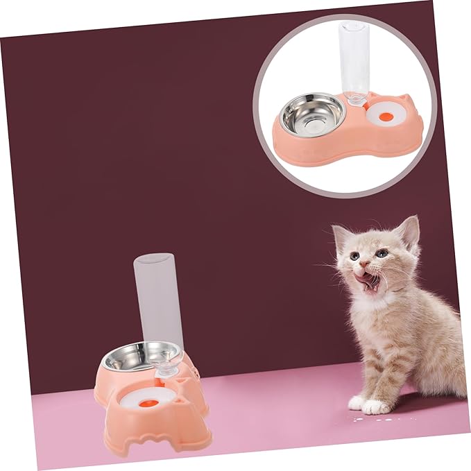 1set Automatic Pet Feeder Dual Bowls Detachable Water and Food Dispenser for Cats and Dogs Convenient and Easy to Design for Daily Feeding