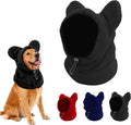 Dog Snood Winter Hood with Ear Protection, Fleece Neck Warmer for Dogs, (Black, Small)
