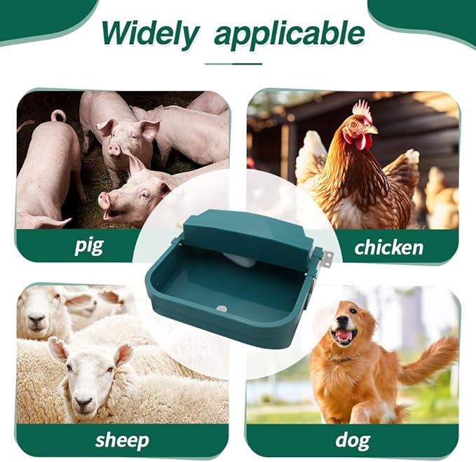 Automatic Dog Water Dispenser Pet Waterer 9L/300oz Capacity Large Wall-Mounted Drinking Water Bowl for Chicken Cattle Livestock Animal Outdoor & Indoor