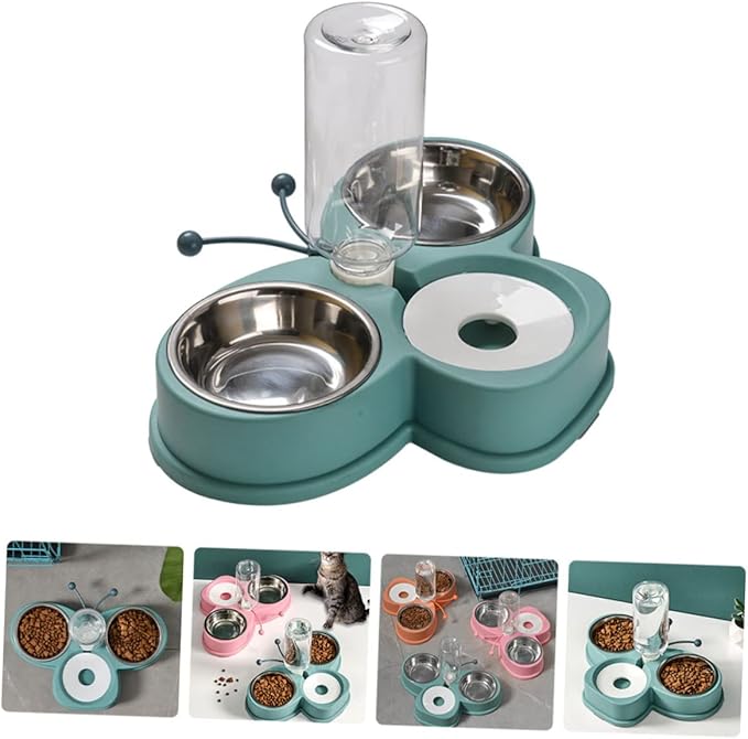SUPVOX Elevated Tilted Cat Water Dispenser Automatic Cat Feeder Dog Bowl Feeder Triple-use Pet Kitten Accessory