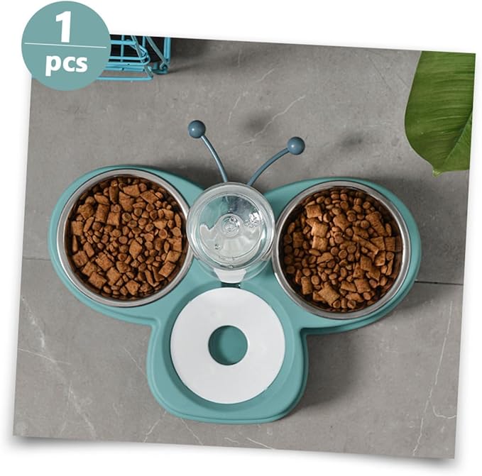 YARNOW Automatic Waterer Feeder Dog Cat Feeder Multi-Function Pet Water Dispenser Skid-Resistant Base Dog Supply Green