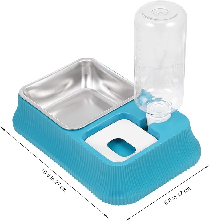 Automatic Pet Water Dispenser with Skid Base Dual Food and Water Bowl for Dogs and Cats Convenient Smooth Design for Home and Pet Stores