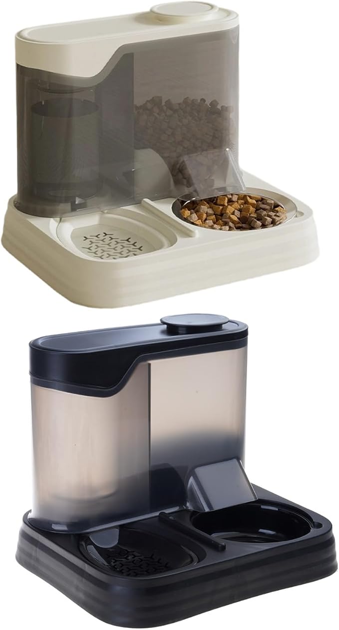 Automatic Refilling Pet Water Bowl and Food Dish Set with Stainless Steel Removable Tray Anti Tip Base for Small Animals Stylish Automatic Pet Feeders for Cats and Dogs
