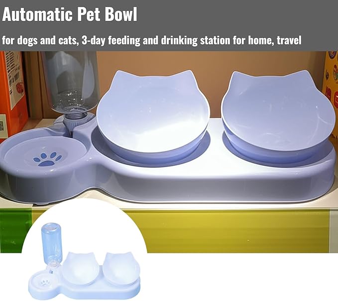 Automatic Pet Bowl for Dogs and Cats with Water Dispenser - 3-Day Feeding and Drinking Station for Home, Store, Boarding, and Travel