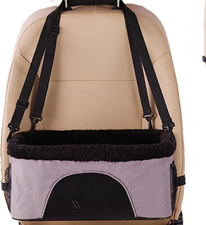 Dog Car Seat, Upgraded Dog Booster Seat with Metal Frame for Small Dogs up to 18 lb,Adjustable Pet Travel Seat with Safety Leash and Storage Pockets