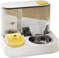 Automatic Pet Feeder with Water Dispenser - Gravity Food and USB Powered Water Station for Cats and Dogs(Automatic Yellow)