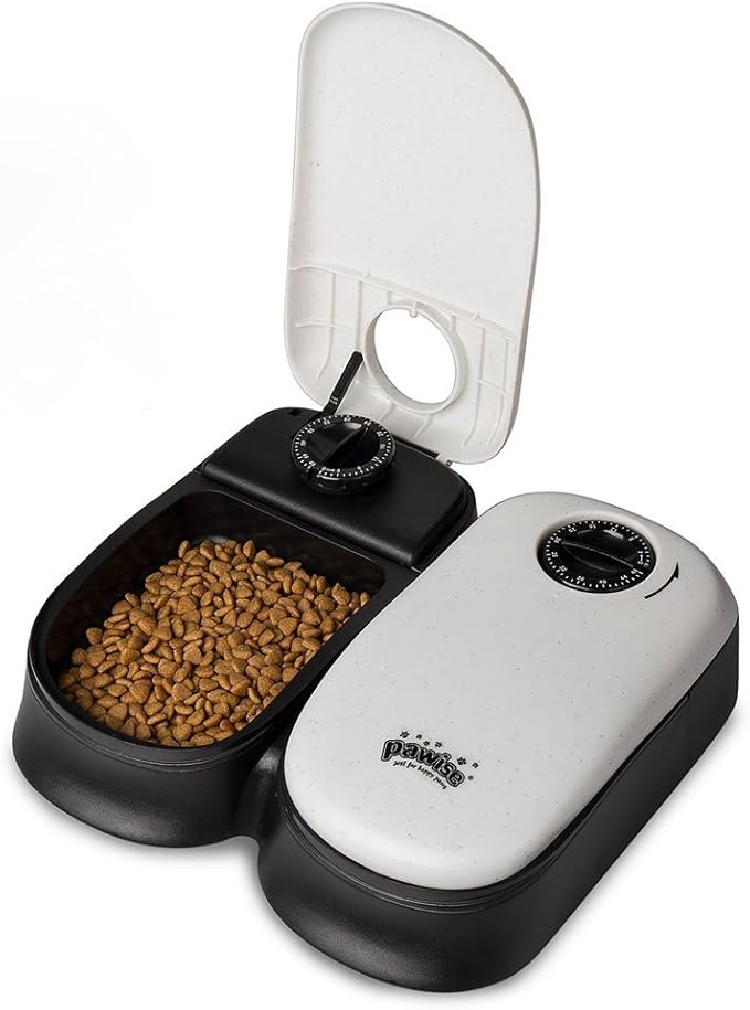 2-Meal Automatic Pet Feeder Dog Cat Feeder Bowl with Ice Pack (2-Meal)