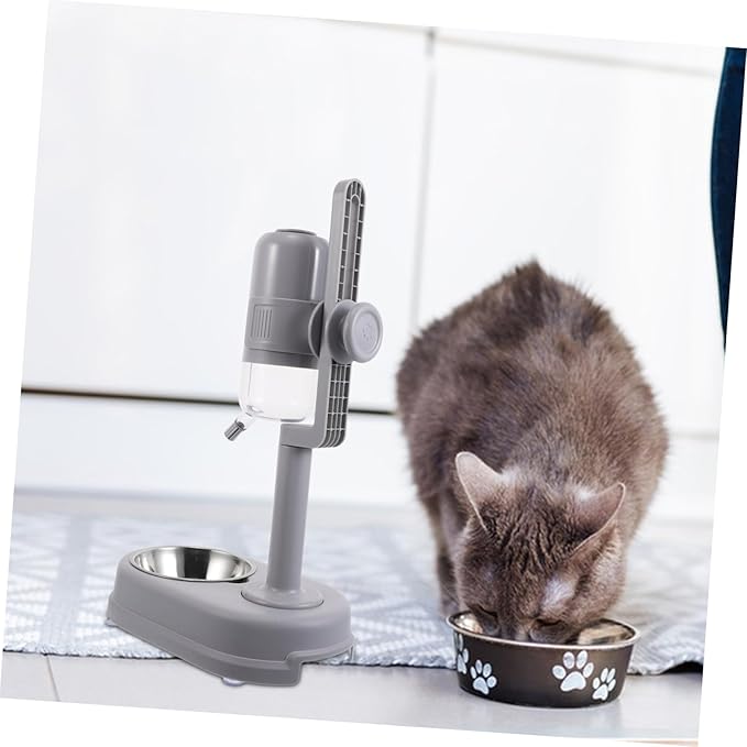 Dual-Layer Automatic PET Feeder and Water Dispenser for Dogs and Cats Adjustable Height Detachable Bowl for Cages Plastic