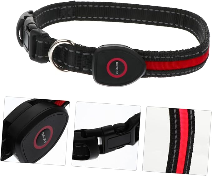 GANAZONO USB Rechargeable Led Pet Collar Glowing Dog Collar for Night Safety for Dogs up to Durable Skin-Friendly Materials Flashing Light for Enhanced Visibility