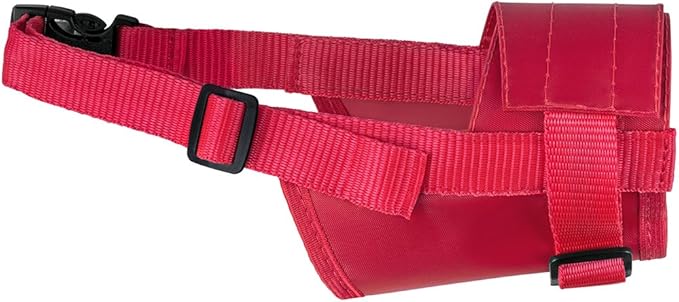 CollarDirect Nylon Dog Muzzle - Adjustable Soft Breathable Nylon Dog Mouth Guard Cover for Small, Medium and Large Dogs, Anti Chewing, Barking & Biting (2 Red, S)