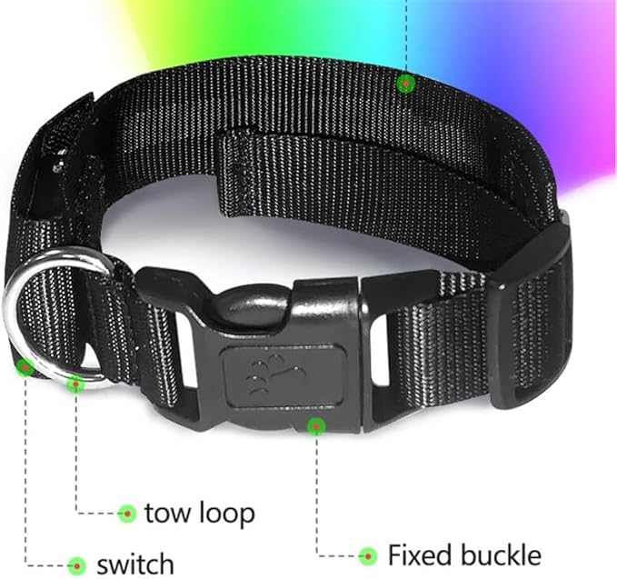 Led Dog Collar for App Programmable Text Flashing Light Up Cosplay Accessories- USB Rechargeable Hand and Leg Rings Cat Digital Pet Collar Weatherproof Fits for Small Medium Dog (White LED)