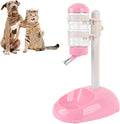 ciciglow 500ml Pet Standing Water Dispenser Bowl, Multifunctional Detachable Height Adjustable Pet Automatic Standing Water Feeder for Puppy Dogs Cats (Pink)