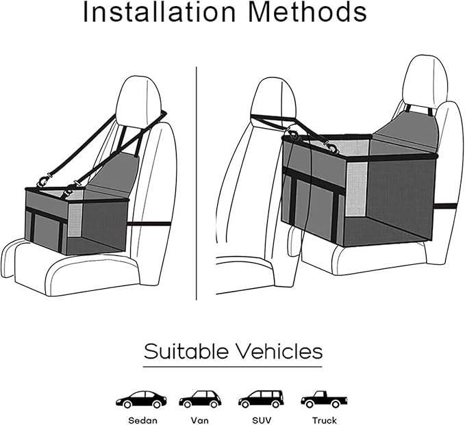 Dog Car Seat,Scratch Proof Durable Pet Booster Car Front Seat Puppy Safety Belt Stable Foldable Travel Pet Car Seat(Coffee)