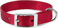 Jeffers Pet Solid Nylon Dog Collars, Red, 8" W x 12" L – Adjustable, Durable & Safe for Dogs, Lightweight & Double Ply Design, Stylish Pet Accessories - Perfect for Training, Walking & Tracker