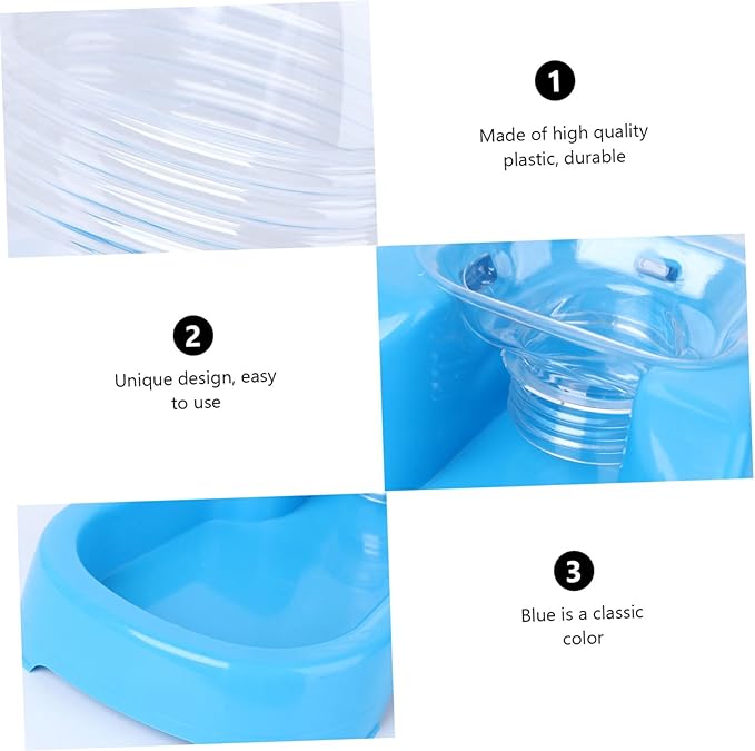 Blue Pet Water Feeder Bowl Dog Drinking Tool for Home Use Unique Non Tip Design Convenient Automatic Water Dispenser for Dogs and Puppies