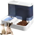 Kathson All-in-One Automatic Cat Feeder and Water Dispenser Set, Blue, Plastic, Multiple Pets